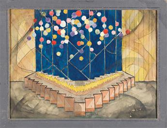 ROLPH SCARLETT (1889-1984) Design for a modernist stage set. [THEATER]